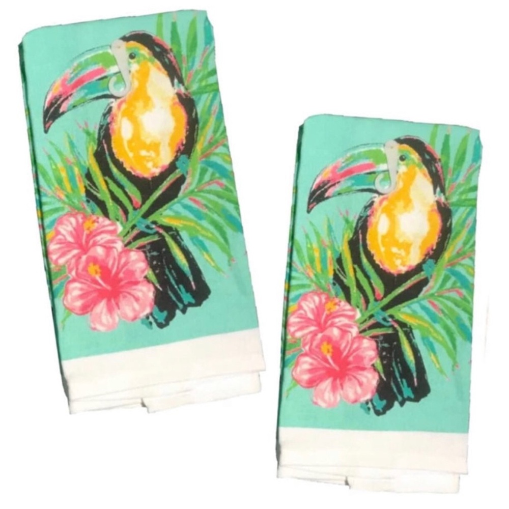 Tucán Hibiscus Cotton Kitchen Towels, Set of 2
